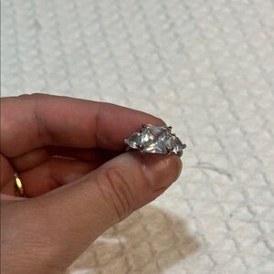 Cubic Zirconia Silver Women's Engagement Ring